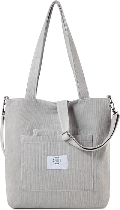 PromoHome Dames Schoudertas - Corduroy Shopper met Meerdere Vakken