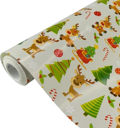 Kerst cadeaupapier rol 43 cm x 15 m - feestelijk kerstdesign voor cadeauverpakking