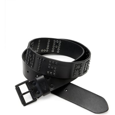 AllSaints As Rocks Stud Belt Black/matte Black Maat: W30 | Riemen Outlet | Heren | Zwart
