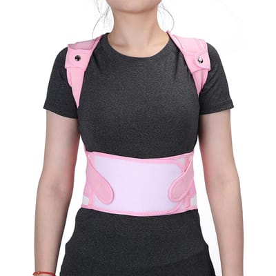 Nieuwe Roze Kinderen Kinderen Rug Taille Schouder Ondersteunende Houding Correctie Riem (M) M(for 4-6.5kg) black