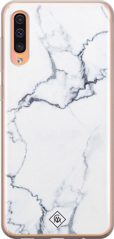 Casimoda® hoesje - Geschikt voor Samsung A50/A30s - Marmer Grijs - Backcover - Siliconen/TPU - Grijs