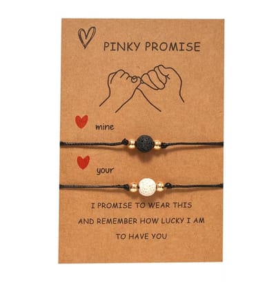 EmmyRovi - Pinky Promise Vriendschapsarmbanden - Set van 2 - Cadeau voor Beste Vriendin, Partner of Vriend