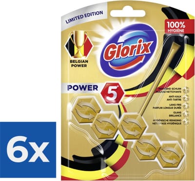 Glorix - Power 5 - Toiletblok - Gold & Fresh - Limited Edition - Langdurige Frisheid - Voordeelverpakking 6 stuks