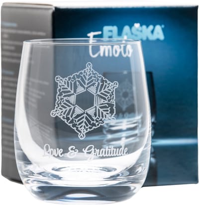Flaska Love & Gratitude - Drinkglas - Glass & Vibe - Emoto design - Glas