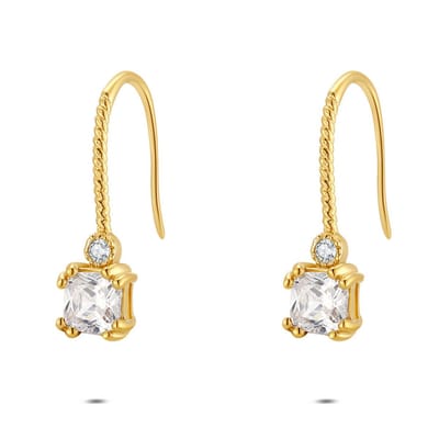 Twice As Nice Oorbellen in zilver, met zirkonia Goudkleurig