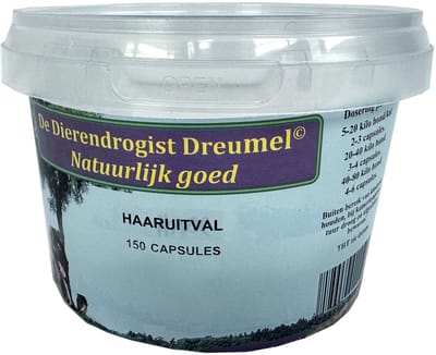 Haaruitval Capsules Dierendrogist - Ondersteuning bij Dof en Broos Haar - 150st Honden en Katten