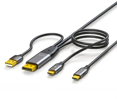 OmGoods - Dailygoody - DisplayPort naar USB C Kabel - 4K@60Hz - 2 meter lang - Perfect voor Touchscreens en VR - Hoge beeldkwaliteit - Duurzaam ontwerp - Geschi