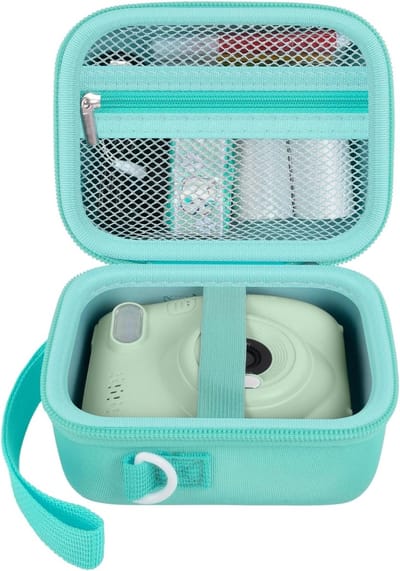 Kids Instant Camera Tas - Hangende Sweater Case voor Digitale Camera - Beschermhoes met Opbergruimte voor Foto Papier - Groen en Modebewust