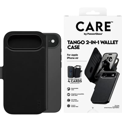 CARE by PanzerGlass Tango 2 in 1 Wallet Case MagSafe voor de Apple iPhone Air - Black