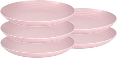 PlasticForte Bord - Set van 10x stuks - D25 cm - roze - kunststof - rond - camping bord - dinerbord