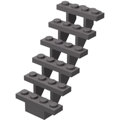 5 stuks Trappen MIJN EIGEN CREATIE Blokken 7x4x6 Huis Trappen 5 STUKS Recht Open 30134 Treden Ladder Modulair Mijn Stad Bouwsteen Deeltjes
