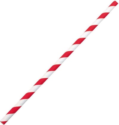 Papieren rietjes 100% biologisch afbreekbaar wegwerp rood/wit gestreept 100 stuks - plastic vrij!