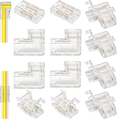 LED Strip Connectoren - COB Verbindingen - Solderen Zonder Moeite - Transparant Ontwerp - 10 mm Breed - Wit