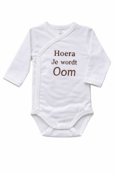 Romper zwangerschapsaankondiging – Hoera je wordt oom – Baby romper aankondiging zwangerschap – Cadeau voor oom – Unisex babykleding - omslagromper - 100% katoen - baby aankondiging - originele zwangerschaps reveal