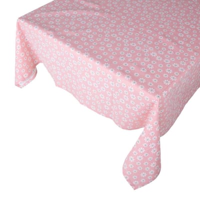 OttoSimon tafelkleed textiel roze bloemenprint 140x250 cm decoratie.
