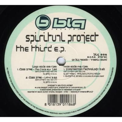 12-inch Plaat SPIRITUAL PROJECT - De Derde E.P. BLQ005 Blq Records 2000 Italië Dans & Electronica Gebruikt gray