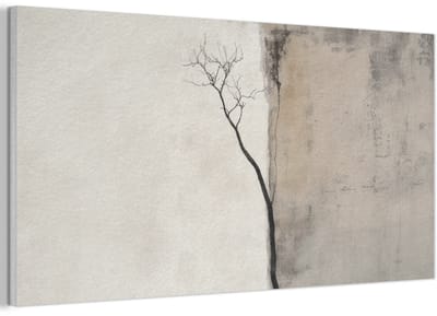 Akoestisch wandpaneel 80x40 cm - Vilt schilderij Wabi sabi - Plant - Beige - Akoestische panelen - Geluidsdempende wanddecoratie - Geluidsisolatie woonkamer - Muurdecoratie geluidspanelen