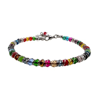 17cm tot 19cm Armband Dames - RVS Zilverkleur - Oostenrijkse Kristallen Armband - Kleurrijke Armband - Verstelbaar