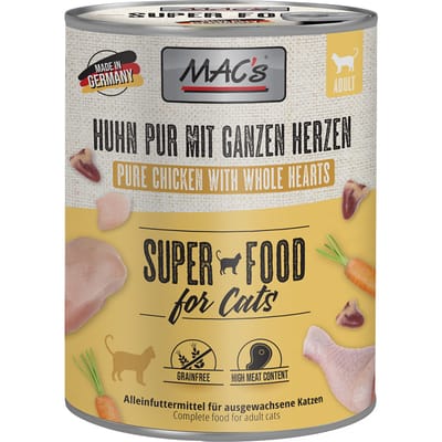 MAC's CAT - Puur blik 6x800g - Puur kip met hele kippenharten