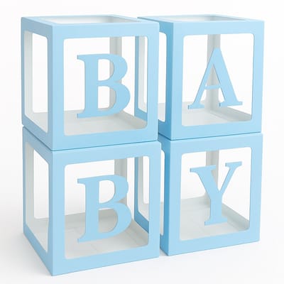 Consumerce® Babyshower Letterbox Blauw – Baby Shower Versiering – Tafeldecoratie – Decoratie Versieren – Jongen Meisje Pakket