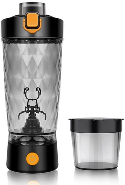 GELLDG Elektrische eiwitshakerbeker - 650 ml - Automatische eiwitpoedermixer - USB-C oplaadbaar - Geschikt voor eiwitshakes en maaltijdvervangende poeders - Zwart