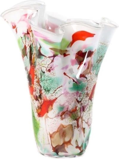 Fidrio MIXED COLOURS - Design vaas Wave - glas, mondgeblazen bloemenvaas - hoogte 35 cm