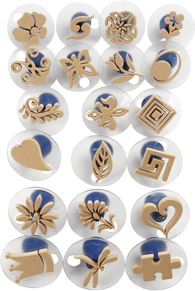 Creotime Foam Stempels Met Handvat Assorti 3-6 Cm 20-delig