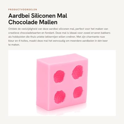 Dailygoods- Siliconen Mal Aardbei - Chocolade Mallen - Bakvormen - Fondant Maken - DIY Tool - Voedingskwaliteit Siliconen - Bakvorm