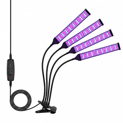 Led Groeilamp 4 Koppen - Kweeklamp Voor Planten - Grow Light - Kweeklampen - Rood Blauw Licht - Full Spectrum - Timer 3 9 12 Uur - Flexibel