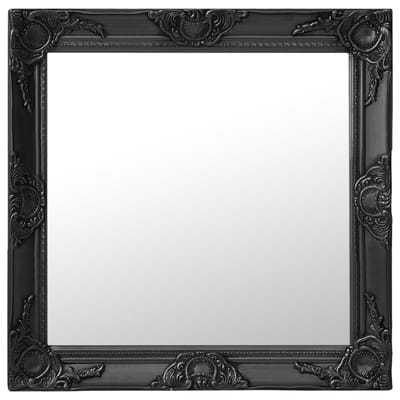 vidaXL - Wandspiegel - Barokstijl - 60x60 - cm - zwart