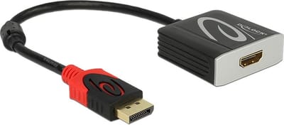 DeLOCK premium DisplayPort naar HDMI actieve adapter - DP 1.2 / HDMI 2.0 (4K 60Hz) / zwart - 0,20 meter
