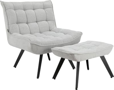 Evan-Loungestoel - Lichtgrijs Stof
