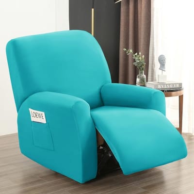 4 Stuks Waterdichte Fauteuil Woonbankhoes Voor Woonruimte Flexibele Verstelbare Stoelhoes Bescherming Lazy Boy Relax Fauteuilhoes hemelsblauwe kleur