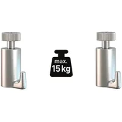 Duraline Muurhaak Zware Belasting Phs S/2 - Voor Ophangrail Click+top+up - 15kg - Staal - 2 Stuks