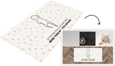 Keukenloper - Loper keuken - Let me love you a little bit more - Spreuken - Bloemen - Baby - Quotes - 120x60 cm - Keukenloper vinyl