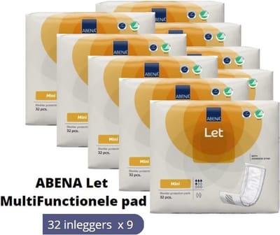 ABENA LET (Abri-Let) Mini, 288x inleggers, Karton, Rechthoekige, met PE laag en kleefstrip - 14 x 39 cm - 500 ml - Geel
