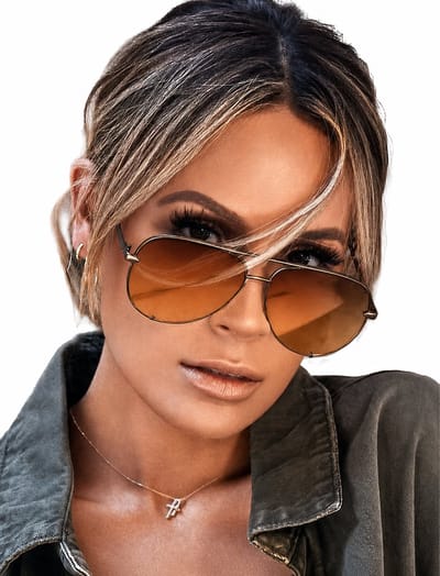 Piloten bril Goud - Bruin/Oranje Glas - Dames Fashion - Zonnebril - Zomer