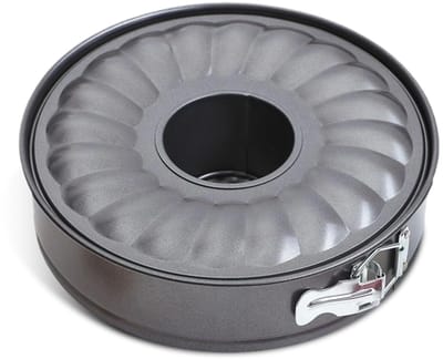Dailygoods - Springvorm 28 cm rond, kleine taartvorm met platte en buisbodem, springvorm met anti-aanbaklaag voor bakvorm, bakvormen, taartvorm, taartvormen