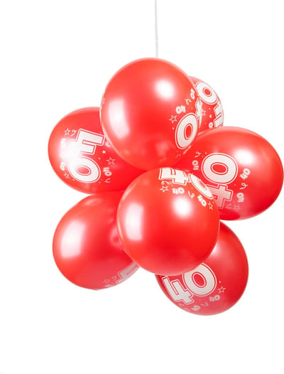 16 Ballonnen 12″ Metallic Ruby 2 Zijdig Bedrukt 40 jaar - Versiering Slinger Feestdecoratie Decoratie Verjaardag Jubileum Ballon Feest