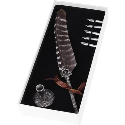 Antieke Veer Vulpen Dip Pen Kielpen Schrijfwaren Kantoorbenodigdheden (#3) black