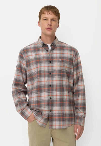 camel active Overhemd met lange mouwen en borstzak - Maat menswear-L - Oranje