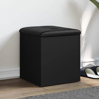 vidaXL - Opbergbank - 42x42x45 - cm - bewerkt - hout - zwart