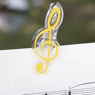Papierklem-Muziek Klem-Paperclip-Solsleutel-Muzieksleutel-Geel