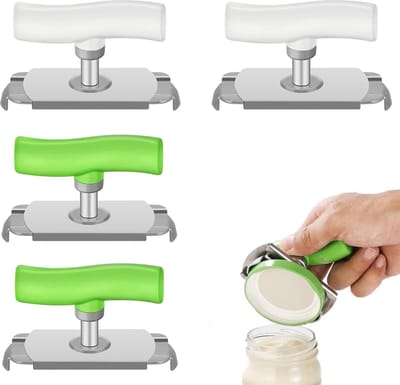 Pottenopener - Opener - Multifunctionele - Reuma hulpmiddelen - Hulpmiddelen voor ouderen - 4 stuks - Arbeidsbesparende blikopener - Pottenopener - Handige Opener Voor Potten - Keuken Gereedschap - RVS
