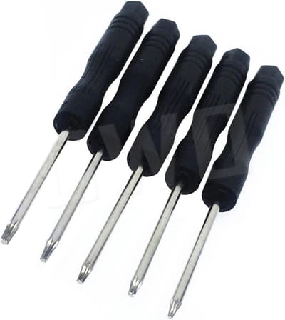 OWO - mini torx schroevendraaier set 5 stuks maat T2 T3 T4 T5 T6 - zwart - telefoon reparatie