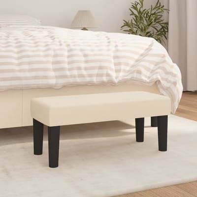 vidaXL - Bankje - 70x30x30 - cm - stof - crèmekleurig