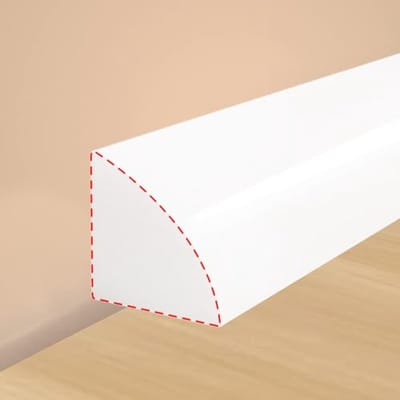 Flexibele kwart ronde sierlijsten - Verwijderbare en zelfklevende wandbekleding - Rubber afdichtstrips voor badkuip, werkblad, badkamer, wastafel en kookplaat - Wit - 2 meter