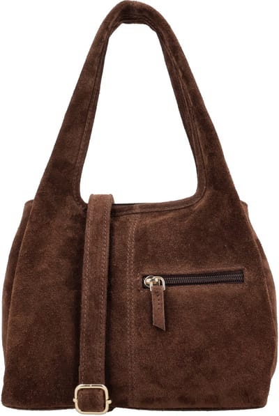 Charm London Sevilla Handtas - Suede - Leer - Schoudertas - Verstelbare en Afneembare Schouderband - Telefoonvak - Ritsvakken - Dames - Crossbody - Leren Dames Tas - Bruin