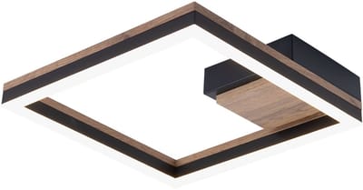 Plafondlamp BEATRIX 12 Watt Matt zwart 1-Lichts zwart - Vierkant