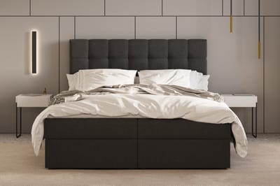 Boxspring Bed 05 - Luxe en Comfort - Inclusief Topmatras - Verkrijgbaar in Meerdere Maten - Boxspringbed 05 (Zwart - Hugo 100, 160x200 cm)